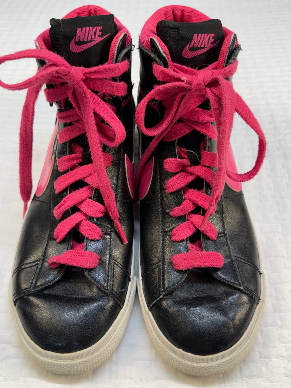 Nike Women’s High-Top Sneakers in Black & Hot Pink